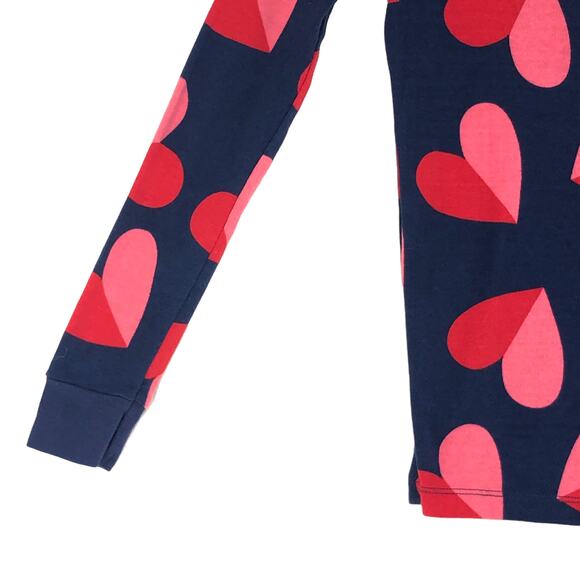 Target Childrens Size 10 Pajama Set Navy Blue Two Tone Heart Long Sleeve - Picture 4 of 16